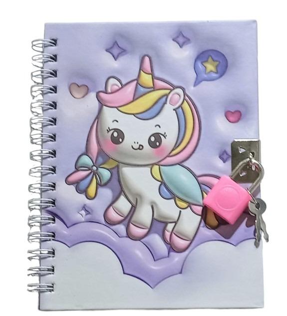 Diario Intimo con candado 11cm x 15cm  48 Hojas 